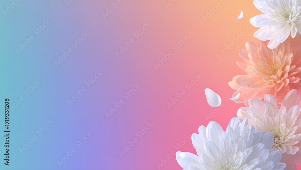 Fototapeta premium Delicate flowers in soft pastel colors