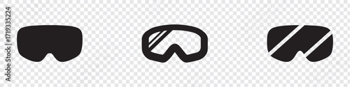 Ski goggles icon. Snow goggle icon. Vector Illustration. 