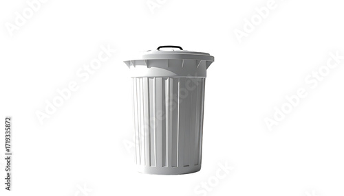 Wallpaper Mural A cylindrical white plastic trash receptacle with a slightly flared rim and vertical ribs, isolated on a black background Torontodigital.ca