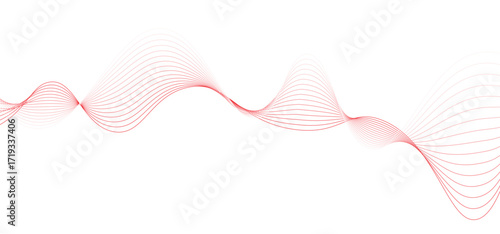 Abstract flowing red color wave lines
creating smooth wave forms
on a pure white background
minimalist abstract vector design