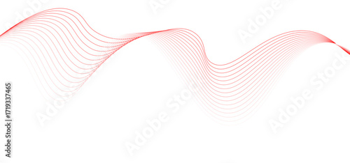 Abstract flowing red color wave lines
creating smooth wave forms
on a pure white background
minimalist abstract vector design