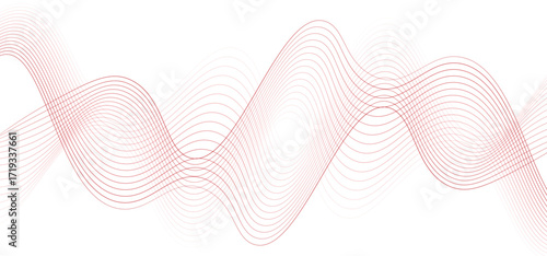 Abstract flowing red color wave lines
creating smooth wave forms
on a pure white background
minimalist abstract vector design