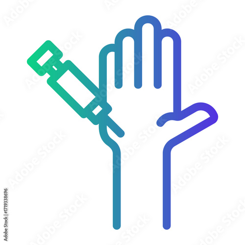 hand Line Gradient Icon