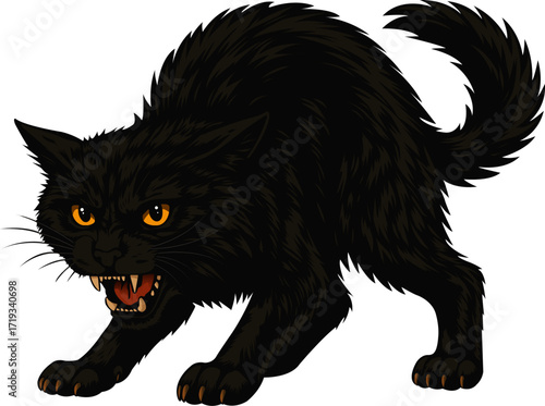 Mysterious Black Cat with Golden Eyes