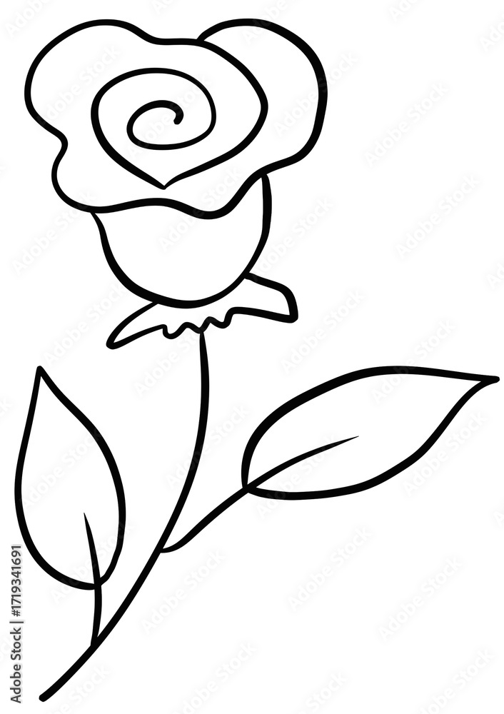 Obraz premium Doodle line flower