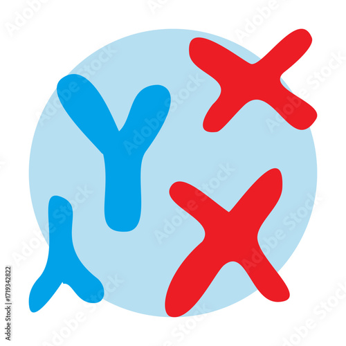 Chromosome XY Icon Genetics Vector Illustration