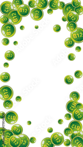Vitamin B12 messy round pills.