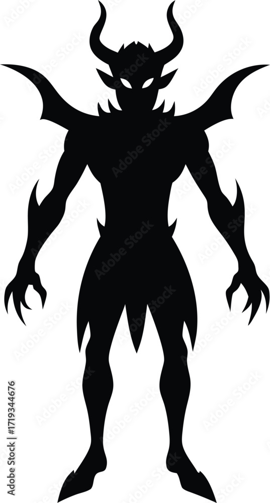 Fototapeta premium demon silhouette demon icon isolated on white bac.eps