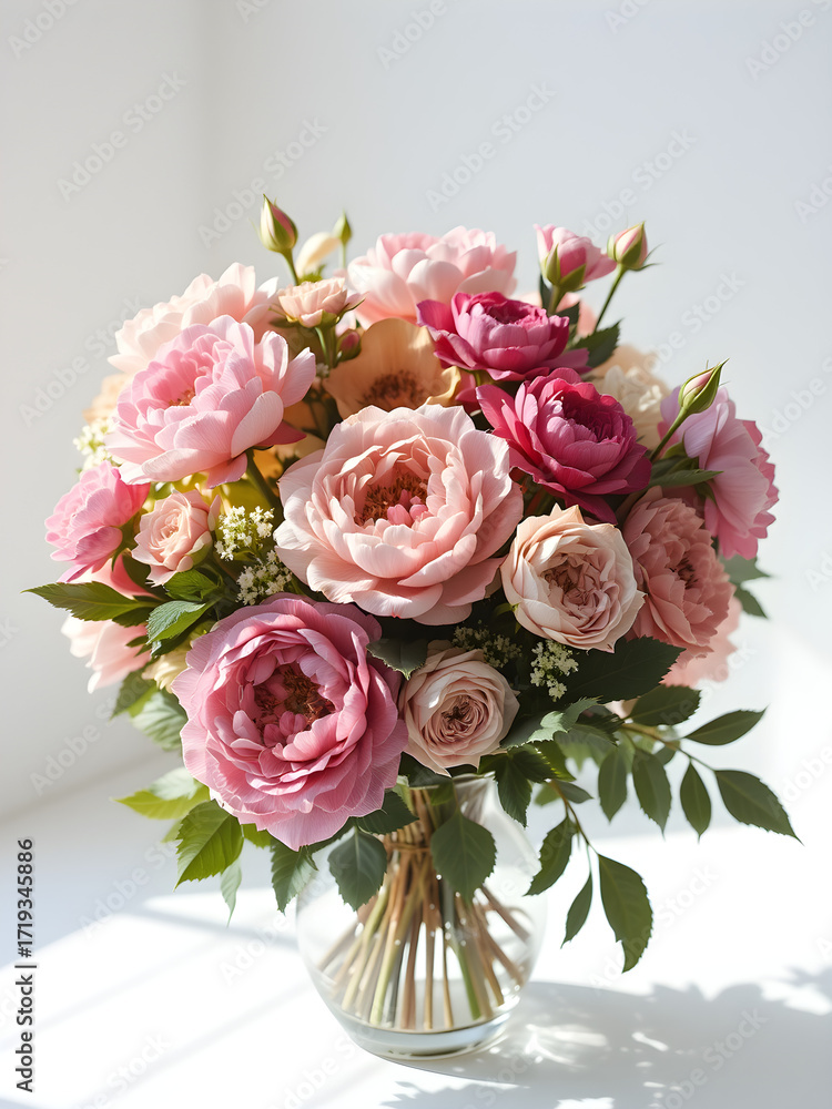 Obraz premium Elegant Pink Peonies Bouquet