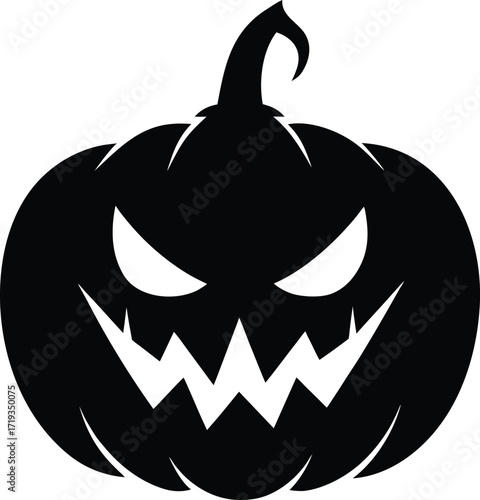 evil pumpkin silhouette  evil pumpkin icon isolate.eps