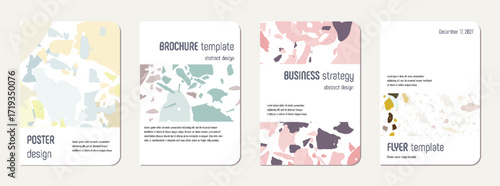 School notebook cover design. Terrazzo abstract