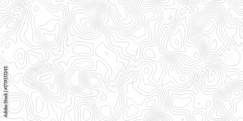 white line topography map geography relief diagram texture design. Topography white background and black line world map texture design. Lines Topographic contour lines grid map seamless pattern.

