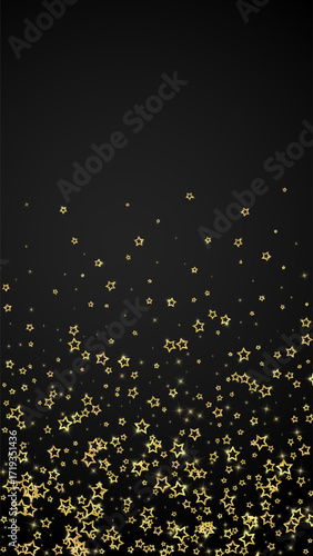 Gold sparkling star confetti.