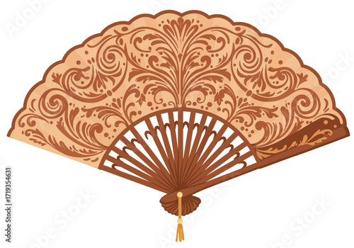 An ornate vintagestyle hand fan