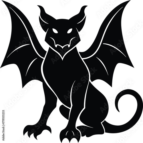 gargoyle silhouette  gargoyle icon isolated on whi.eps