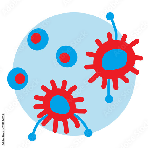 Mixed Microbes Icon Microorganism Vector Illustration