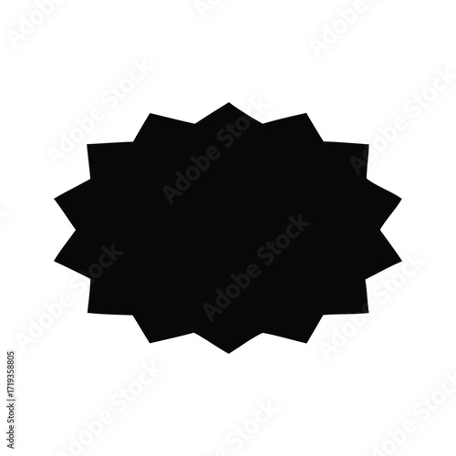 Vector art of black starburst shape