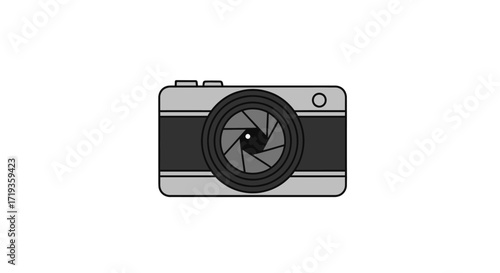 Modern Digital Camera with Adjustable Aperture Lens.