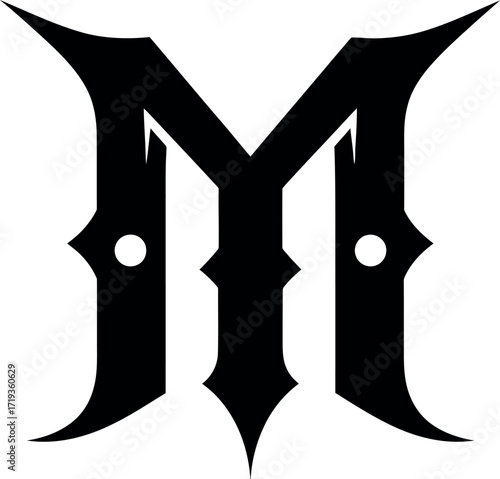 Vector art of gothic letter m logo