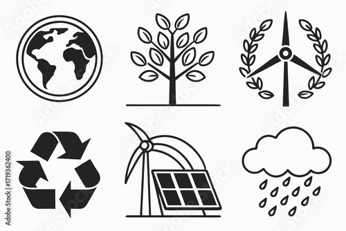 set of ecology icons