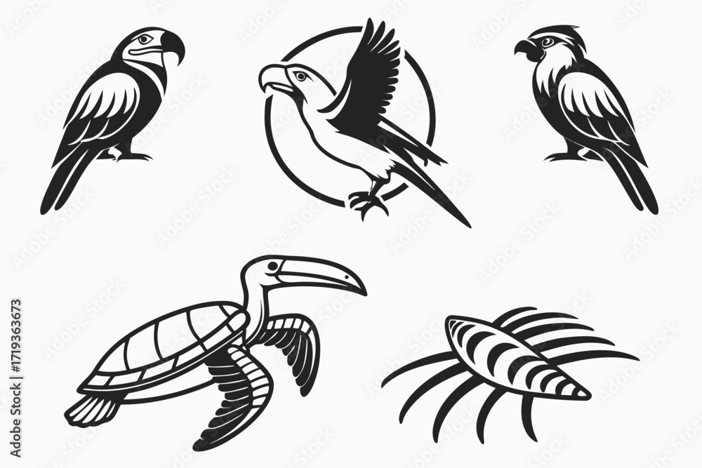 Obraz premium set of vector birds
