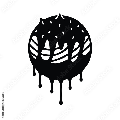 Modern twist on makrout with chocolate drizzle