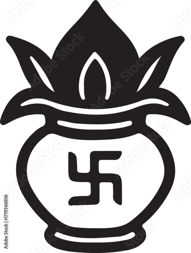 Tribal art illustration of a black silhouette Hour symbol
