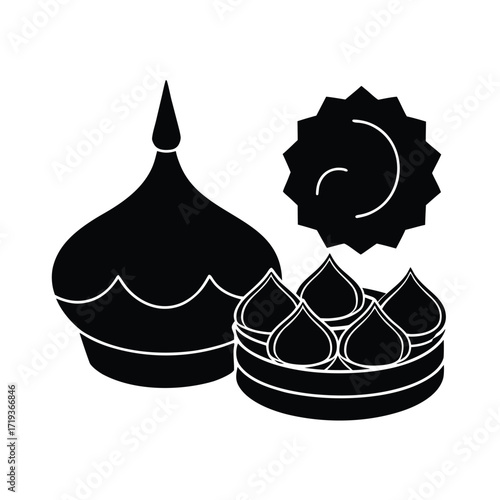 Sellou alongside moroccan pastries like chebakia