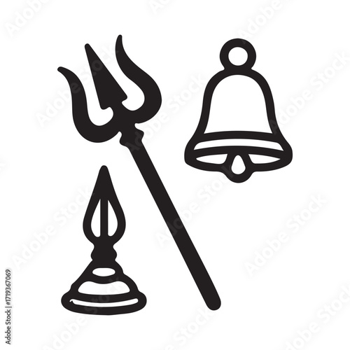 A simple vector illustration of a pawn symbol with a bell icon on a white background