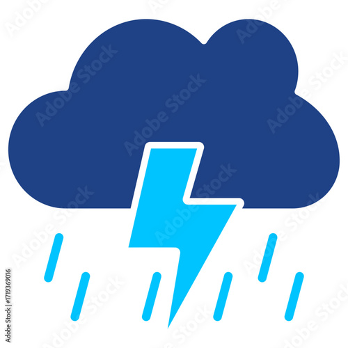 Thunderstorm Simple Vector Icon Collection