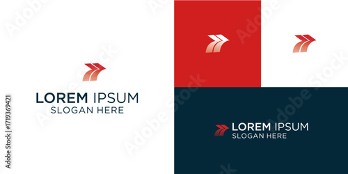 Dynamic forward-moving arrow design for a modern  brand identity, ideal for logistics, tech, or marketing businesses seeking a simple yet impactful logo conveying progress and direction