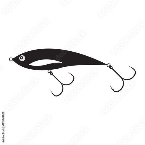 Bait Lure Fish Hook Jig for Fish Angler Sport Fishing logo design