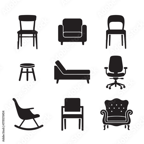 set of furniture icons