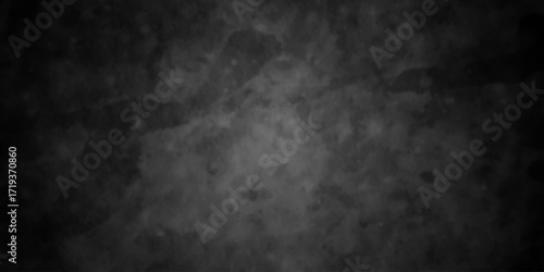 Abstract studio dark room concrete floor texture background. Black or dark gray rough grainy stone texture. Old wall texture cement grey color design are light with white gradient background.