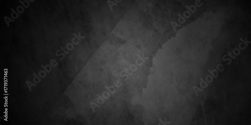 Abstract studio dark room concrete floor texture background. Black or dark gray rough grainy stone texture. Old wall texture cement grey color design are light with white gradient background.