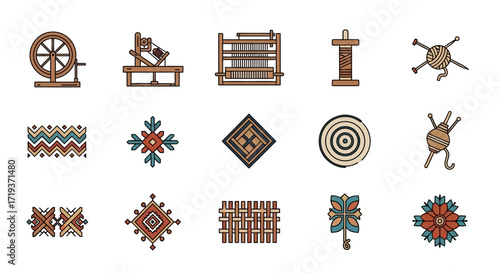 vintage textile tools and patterns.