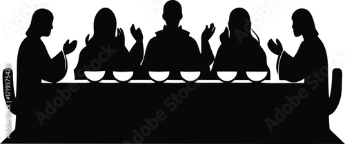 last supper silhouette  last supper icon isolated .eps