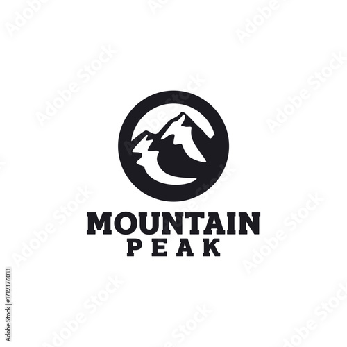 Adventure Outdoor Mountain Peak Logo Design