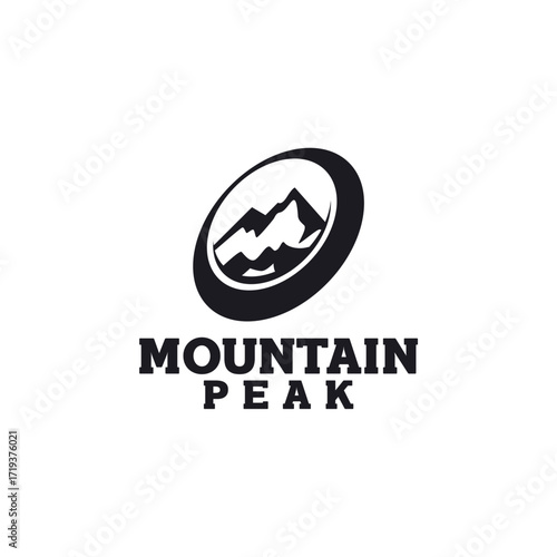 Adventure Outdoor Mountain Peak Logo Design