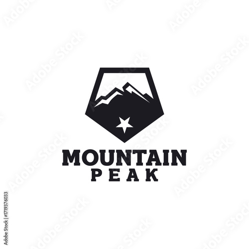 Adventure Outdoor Mountain Peak Logo Design