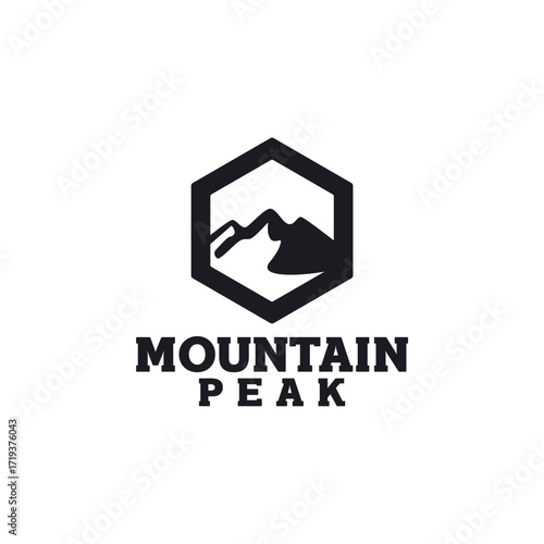 Adventure Outdoor Mountain Peak Logo Design