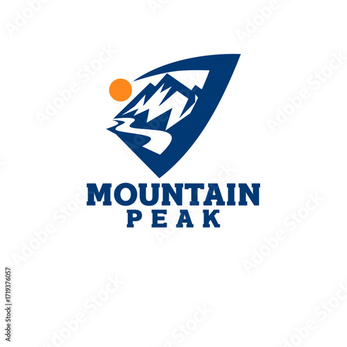 Adventure Outdoor Mountain Peak Logo Design