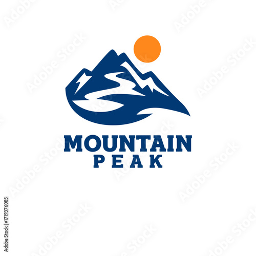 Adventure Outdoor Mountain Peak Logo Design