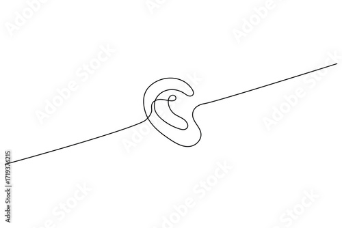 Ears icon continuous one line drawing minimalist style isolate outline vector illustration
