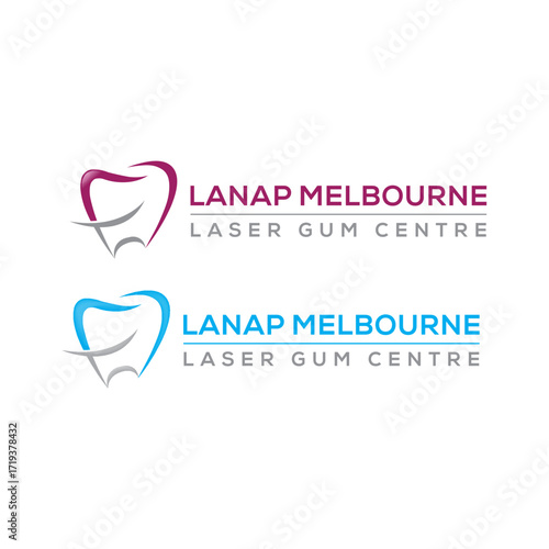 Lanap melbourne laser gum centre logo, dental clinic logo