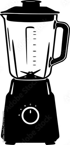 black and white silhouette vector blender on white background
