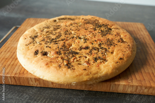 Traditional turkish baked dish pide. Turkish pizza pide, Middle eastern appetizer