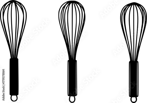 silhouette image of a whisk with a transparent background
