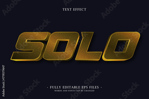 SOLO Text Effect in 3D Golden Style