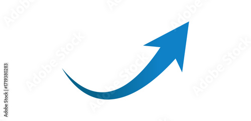 Free Download Blue Curved Arrow Icon – Upward Direction Vector Symbol - GFXLoad